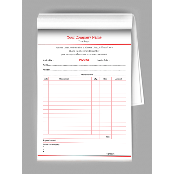 Professional Bill Book Design Professional Bill Book Design