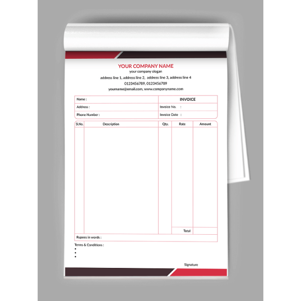 Simple Bill Book Design Simple Bill Book Design
