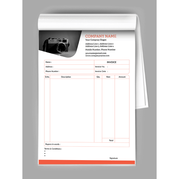 Photography Bill Book Design Photography Bill Book Design