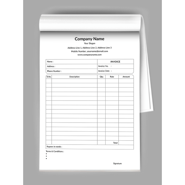 Professional Bill Book Design Professional Bill Book Design