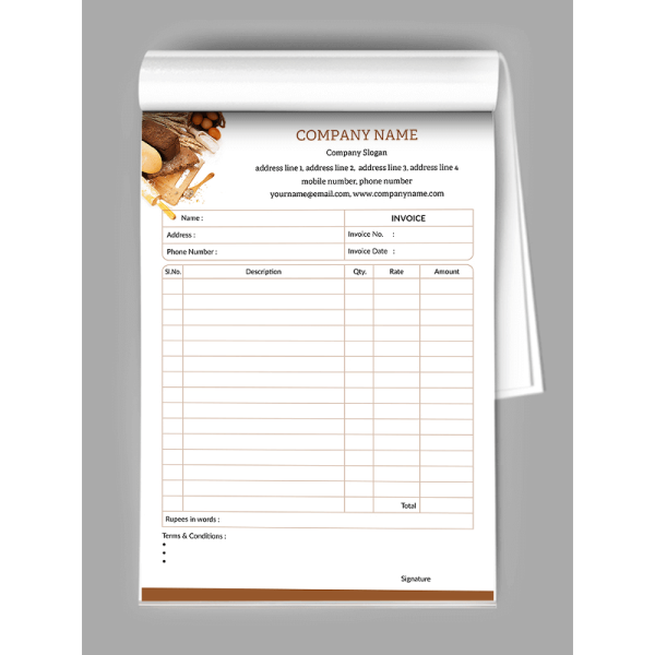 Bakery Bill Book Design Bakery Bill Book Design