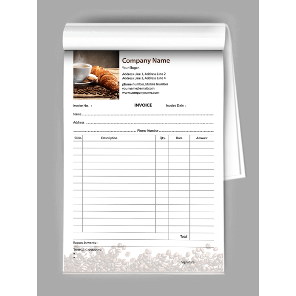 Bakery Bill Book Design Bakery Bill Book Design