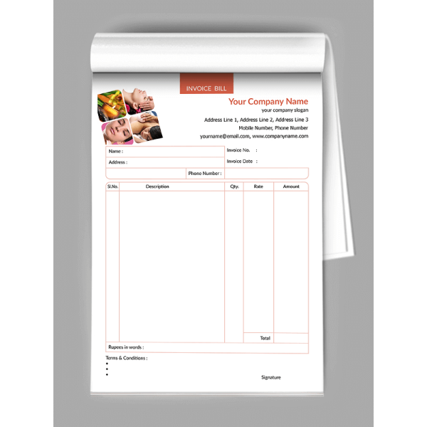 Beauty Spa Bill Book Design Beauty Spa Bill Book Design