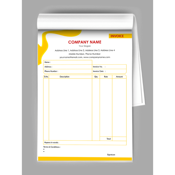 Paint Shop Bill Book Design Paint Shop Bill Book Design