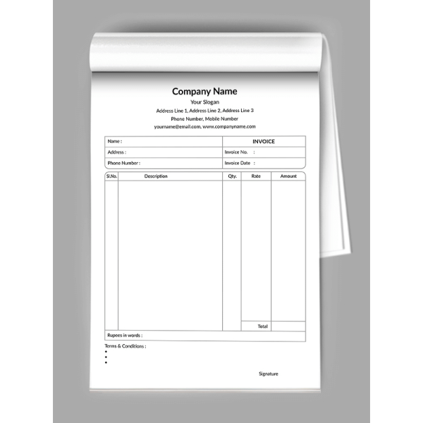 Travels Company Bill Book Design Travels Company Bill Book Design