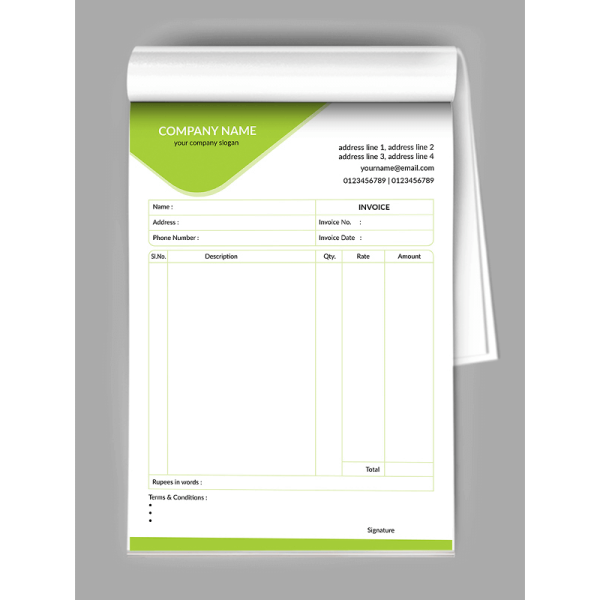 professional Bill Book Design professional Bill Book Design