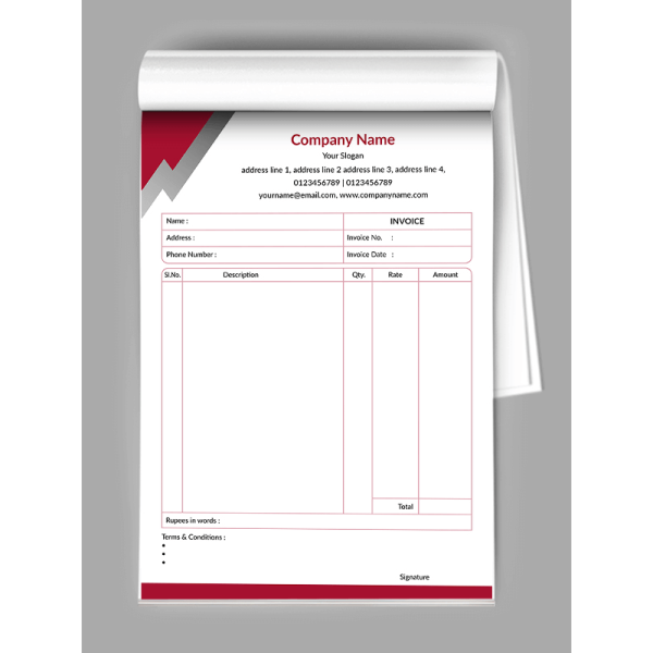 Premium Bill Book Design Premium Bill Book Design