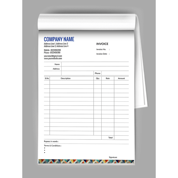 Abstract Bill Book Design Abstract Bill Book Design