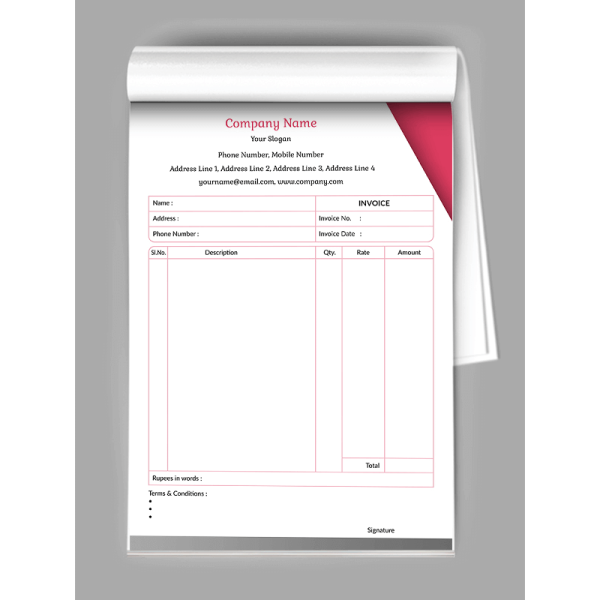 Beauty Spa Bill Book Design Beauty Spa Bill Book Design