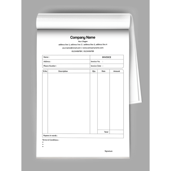Premium Bill Book Design Premium Bill Book Design