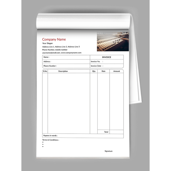 Musician Bill Book Design Musician Bill Book Design