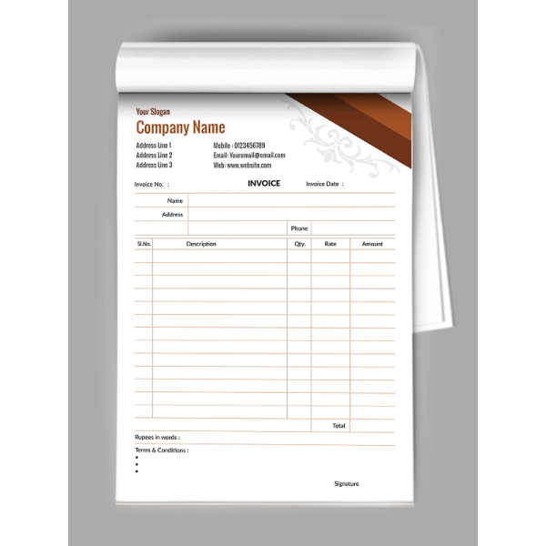 Abstract Bill Book Design Abstract Bill Book Design