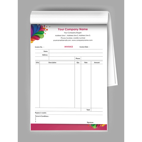 Paint Shop Bill Book Design Paint Shop Bill Book Design