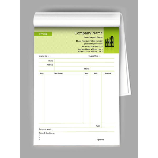 Construction Bill Book Design Construction Bill Book Design