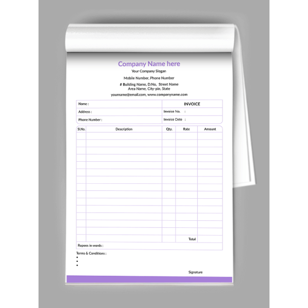 Professional Bill Book Design Professional Bill Book Design