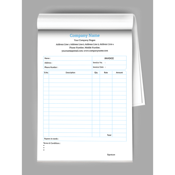 Furniture Shop Bill Book Design Furniture Shop Bill Book Design