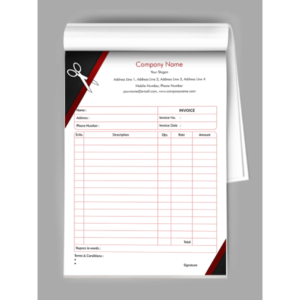 Tailor Shop Bill Book Design Tailor Shop Bill Book Design
