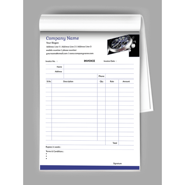 Watch Shop Bill Book Design Watch Shop Bill Book Design