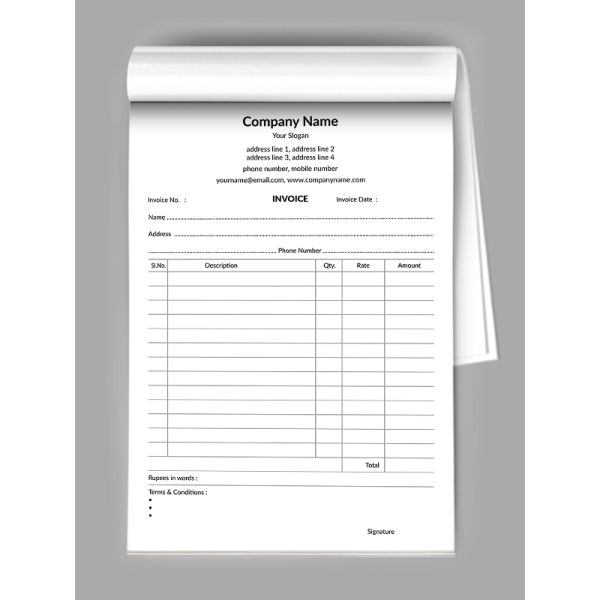 Software Company Bill Book Design Software Company Bill Book Design