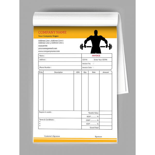 Gym Bill Book