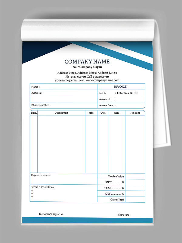 Custom Blue Bill Book