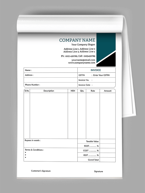 Custom Office Bill Book