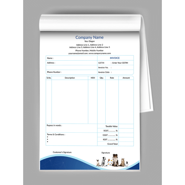 Pet Clinic Bill Book Pet Clinic Bill Book