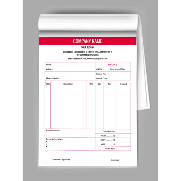 Red And White Bill Book Red And White Bill Book