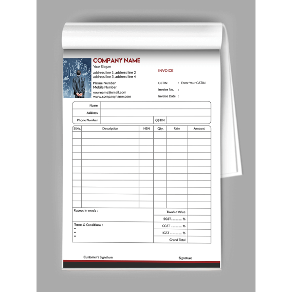Red And Grey Bill Book