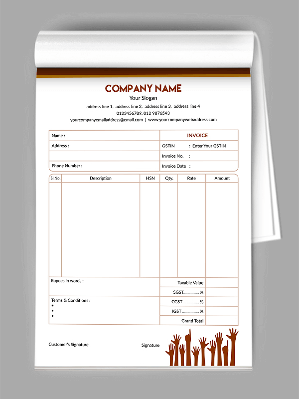 Custom Company Bill Book