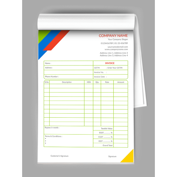 Colorful Bill Book Colorful Bill Book