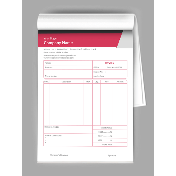 Pink And Grey Bill Book Pink And Grey Bill Book