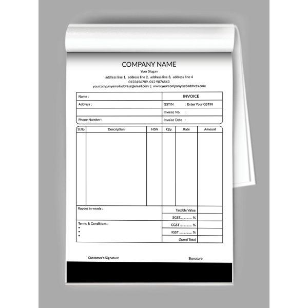 Premium Bill Book Premium Bill Book
