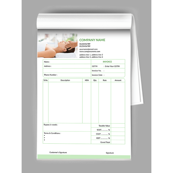 Light Green Bill Book Light Green Bill Book