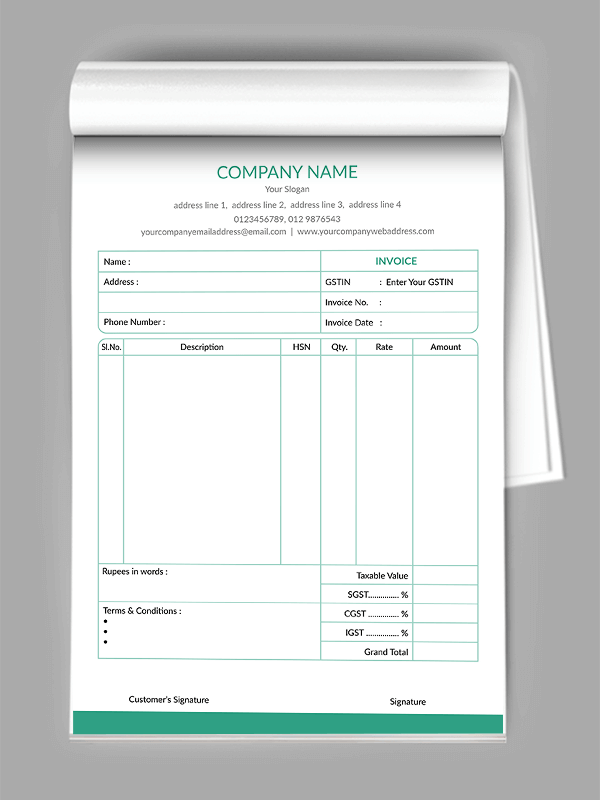 Custom Simple Bill Book