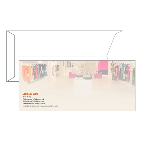 Custom Saree Shop Envelope Design
