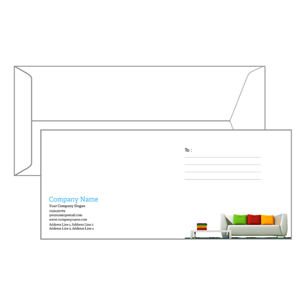 Custom Furniture Shop  Envelope Design