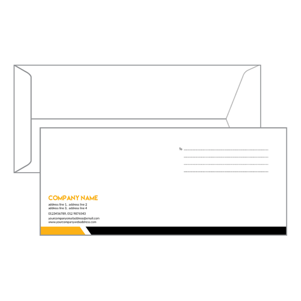 Custom Black And Yellow Envelope