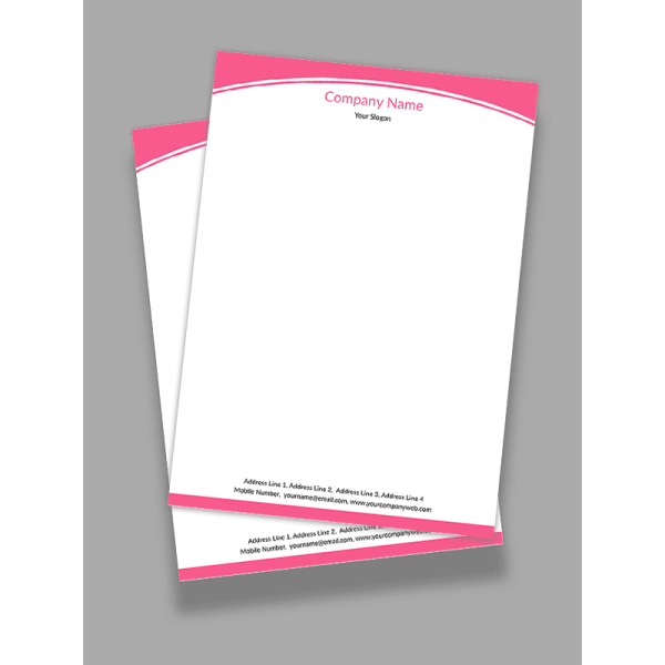 Premium Pink Color Letterhead Design Premium Pink Color Letterhead Design