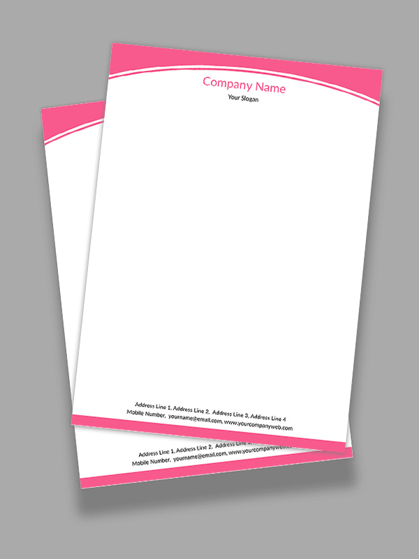 Custom Premium Pink Color Letterhead Design