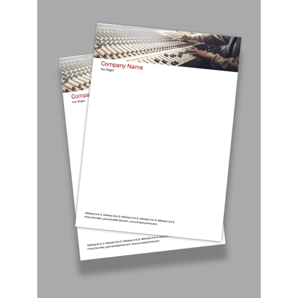 Musician Letterhead Design Musician Letterhead Design