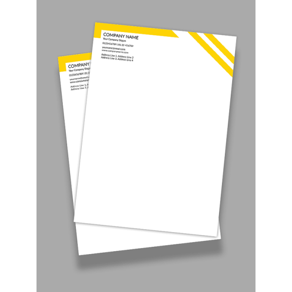 Yellow and Black Letterhead Yellow and Black Letterhead