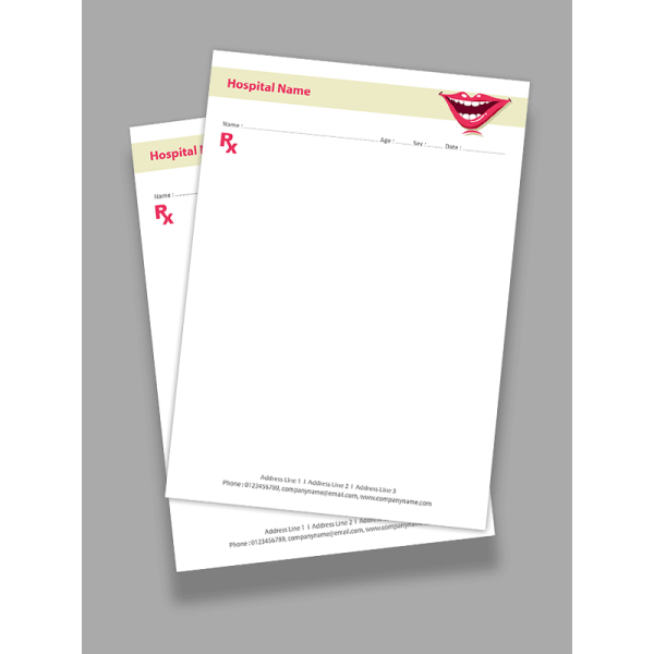 Dental Hospital Prescription Pad Design Dental Hospital Prescription Pad Design