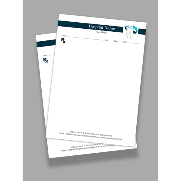 Dental Hospital Medical Prescription Pad Design Dental Hospital Medical Prescription Pad Design