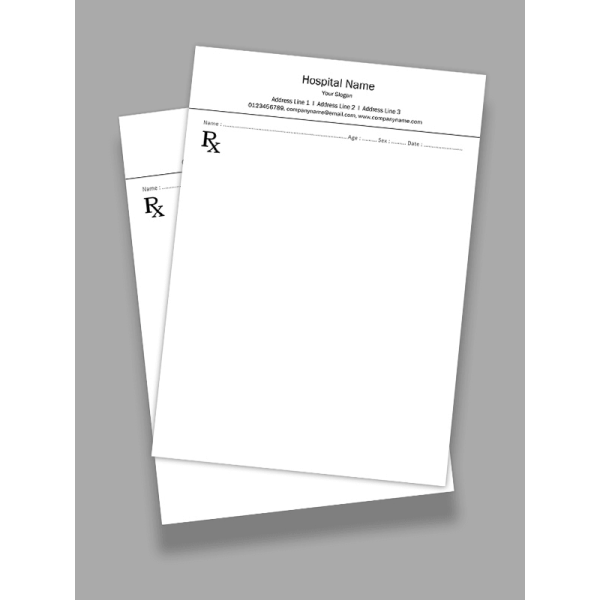 Simple Black & White Prescription Pad Design Simple Black & White Prescription Pad Design