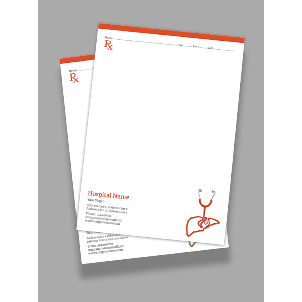 Simple Monocolor Prescription Pad Design Simple Monocolor Prescription Pad Design