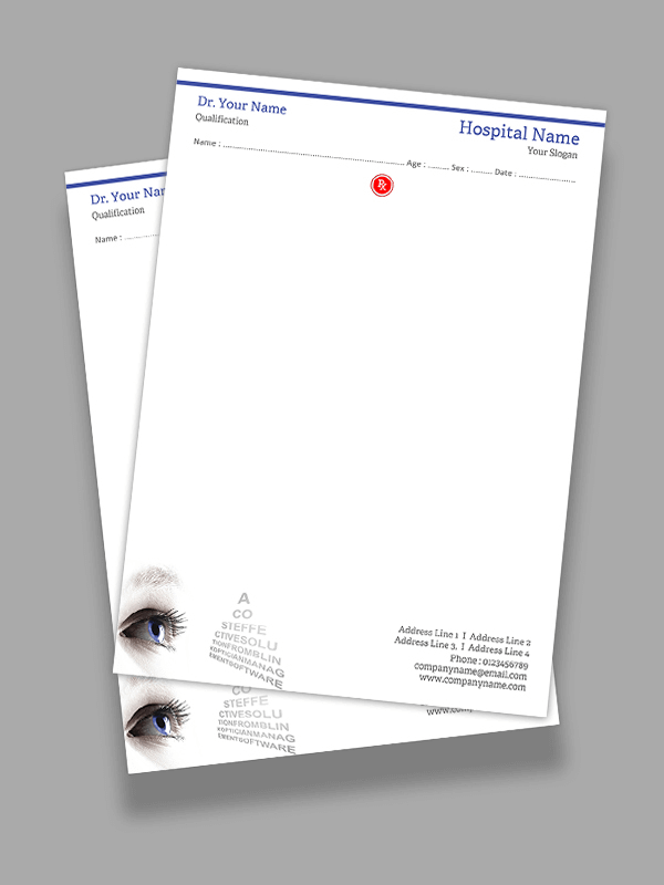 Custom Eye Doctor Prescription Pad Design