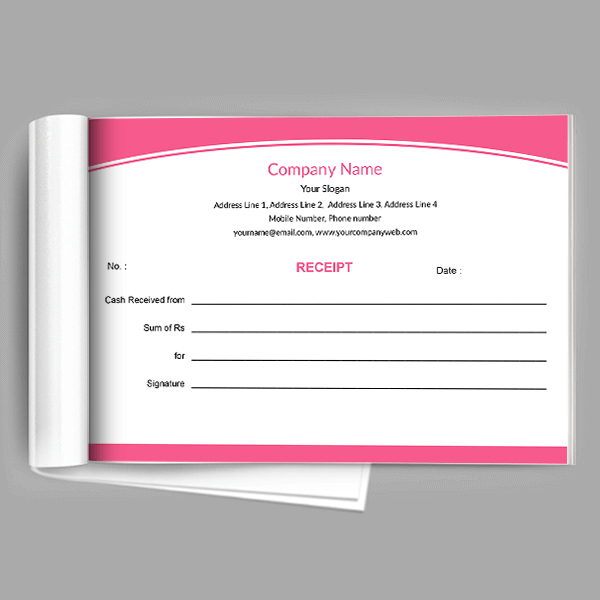 Custom Premium Pink Color Receipt Design