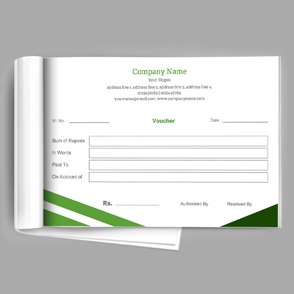 Custom Green Voucher Book
