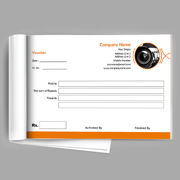 Custom Orange Voucher Book